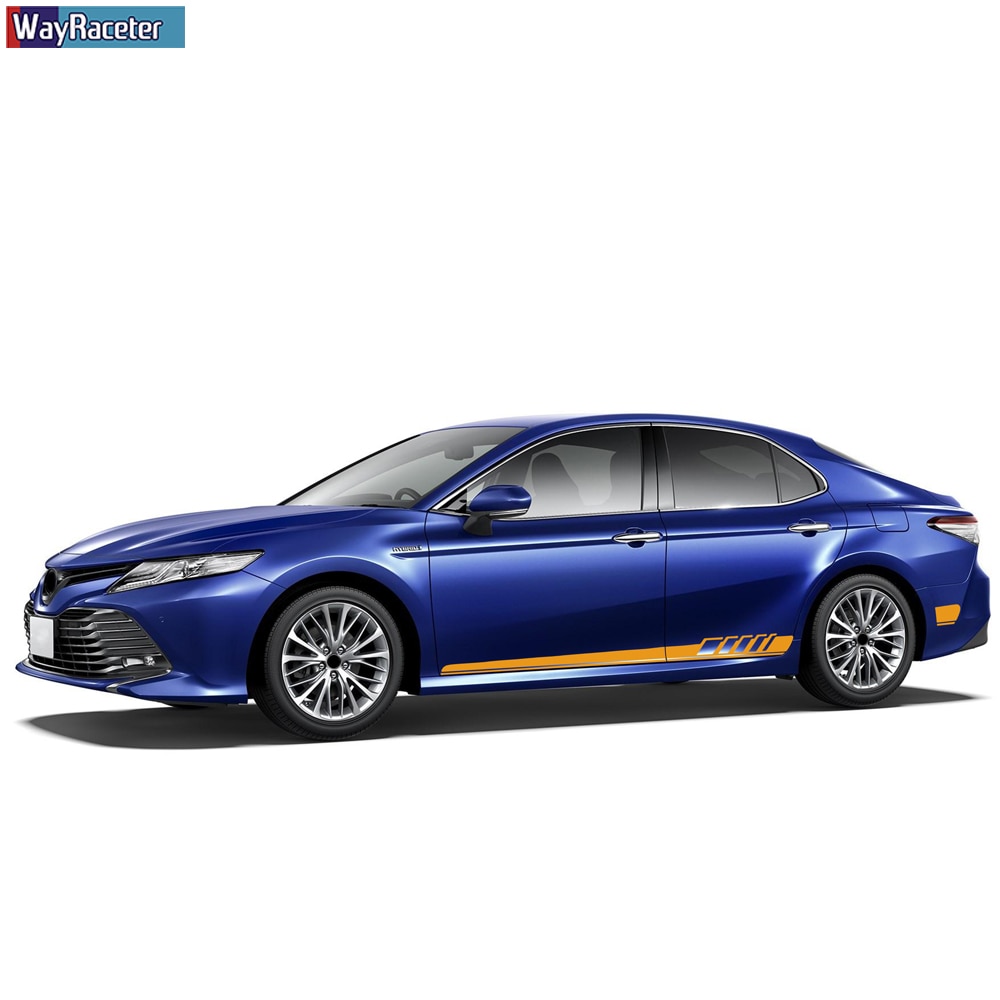 2 Pcs Car Door Side Stripes Skirt Stickers Body Carbon Fiber Vinyl Decal For Toyota Camry Avalon 2018 2019 2020 Accessories - Image 4