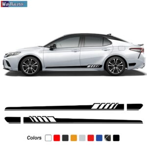 2 Pcs Car Door Side Stripes Skirt Stickers Body Carbon Fiber Vinyl Decal For Toyota Camry Avalon 2018 2019 2020 Accessories