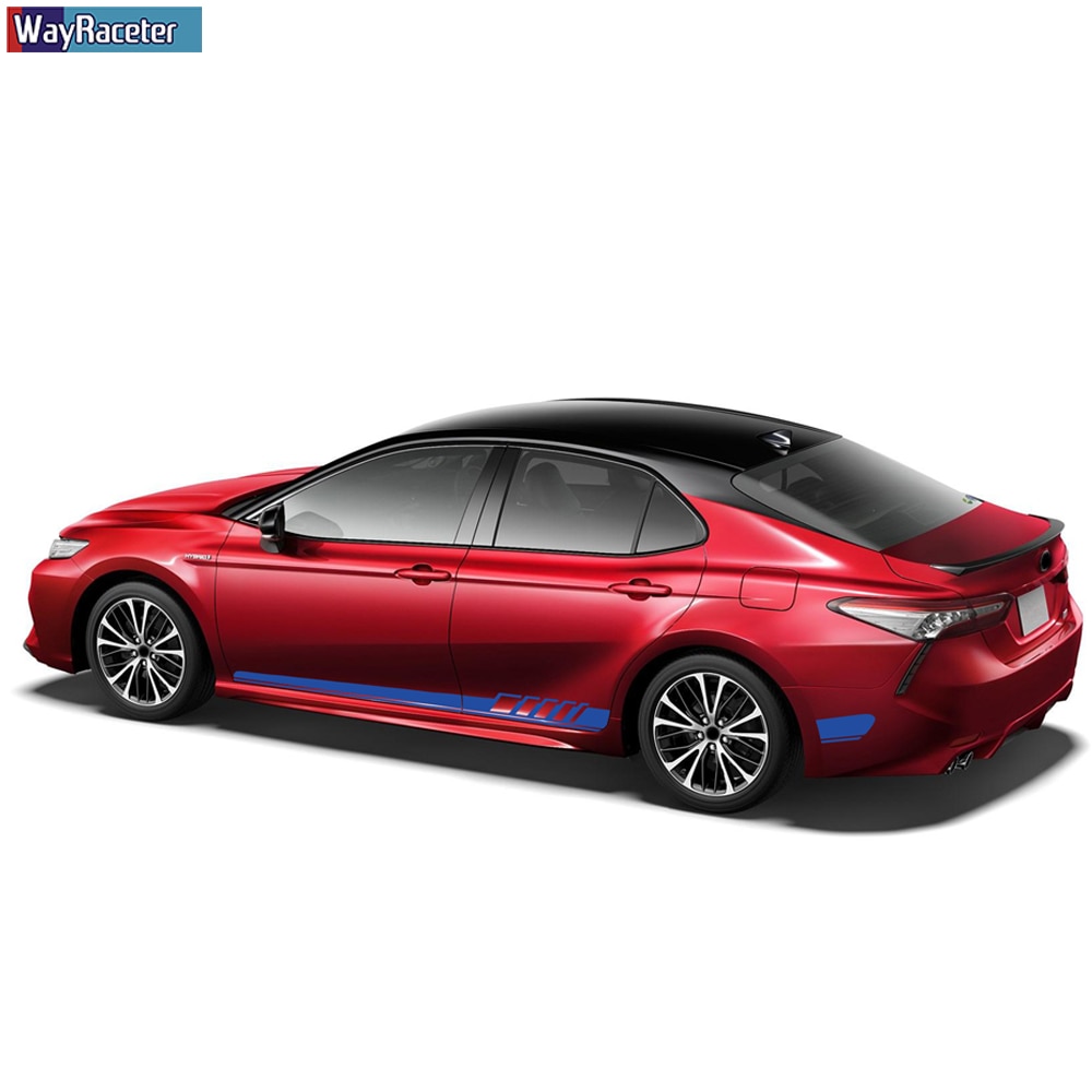2 Pcs Car Door Side Stripes Skirt Stickers Body Carbon Fiber Vinyl Decal For Toyota Camry Avalon 2018 2019 2020 Accessories - Image 5
