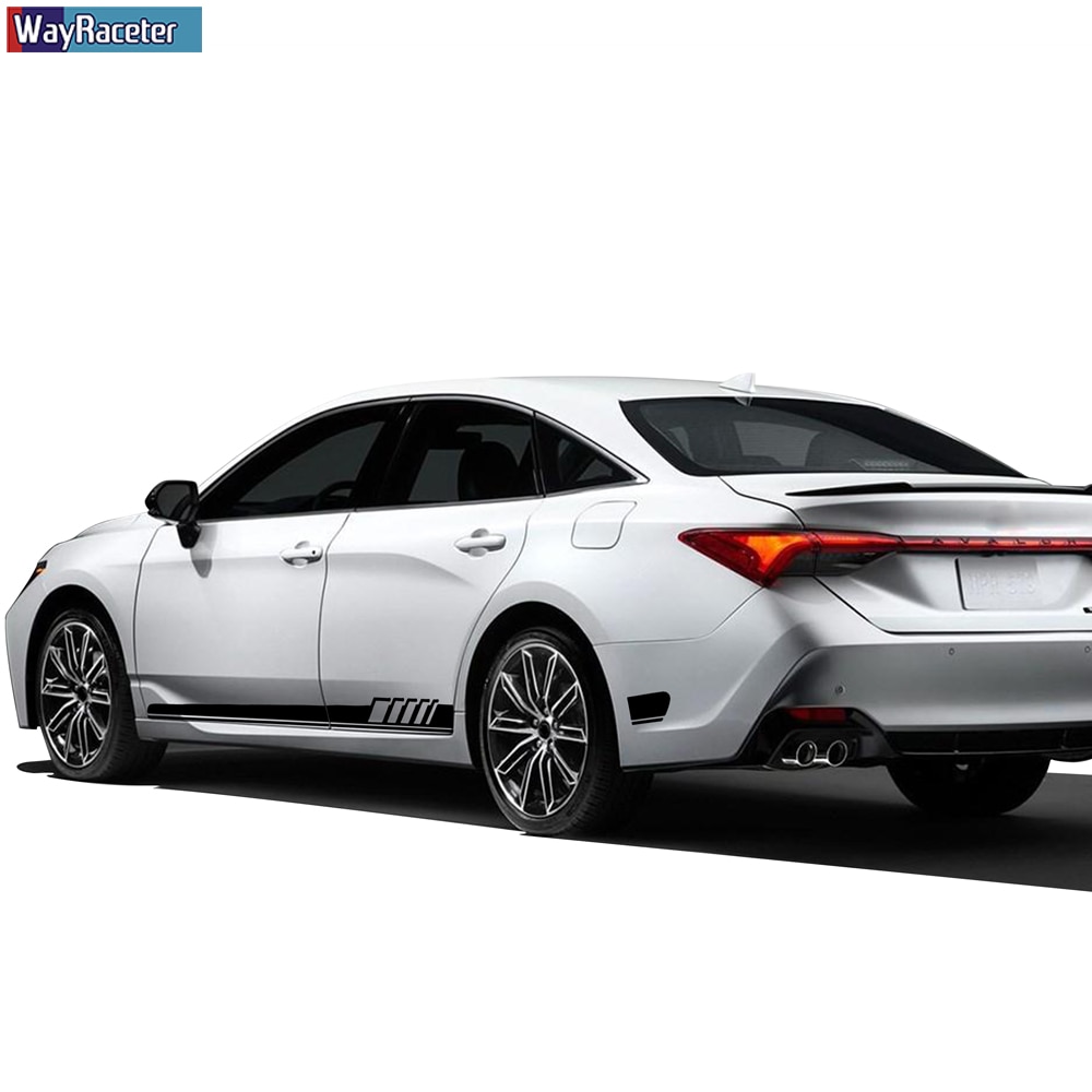 2 Pcs Car Door Side Stripes Skirt Stickers Body Carbon Fiber Vinyl Decal For Toyota Camry Avalon 2018 2019 2020 Accessories - Image 6