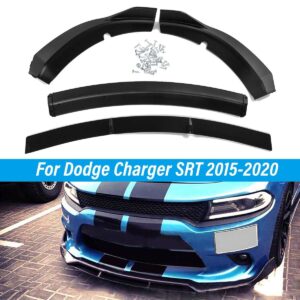 4pcs Car Front Bumper Lower Splitter Lip Diffuser Guard Protector Matte Black For Dodge Charger SRT Track Style 2015-2022