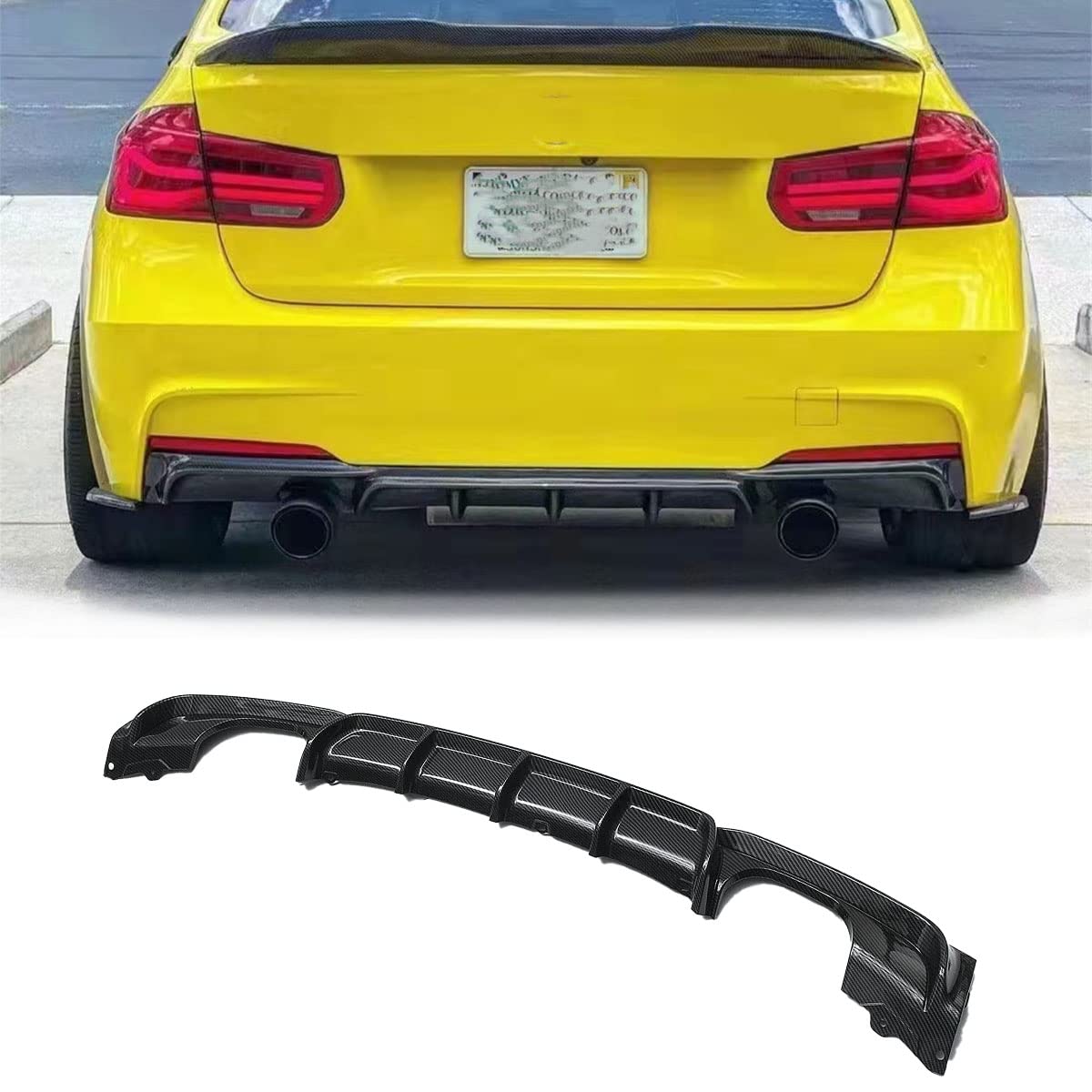 BMW F30 diffuser 2012-2018 double sides single muffler ABS PLASTIC